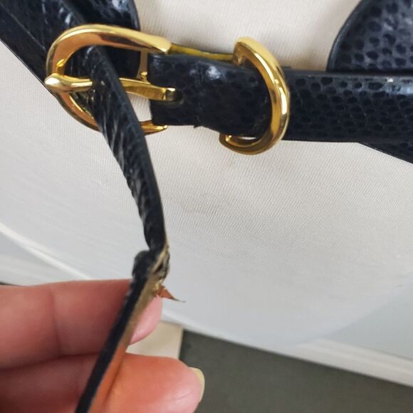 Tahari slim corset belt reptile embossed leather - Picture 7 of 7